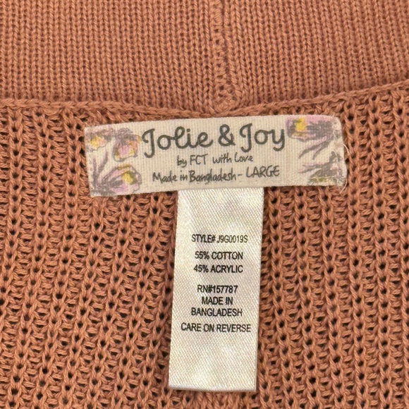 Jolie & Joy Orange Knit Crop Tank Shorts Set Size L Lounge Two Piece Outfit NWOT - Picture 5 of 5